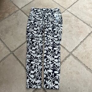 Old Navy Womens High-Waisted Pixie Skinny Ankle Pants Navy White Floral Size 0